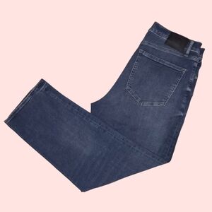 Express Dark Wash High Rise Straight Ankle 'Hyper Stretch' Jeans — Size 12R